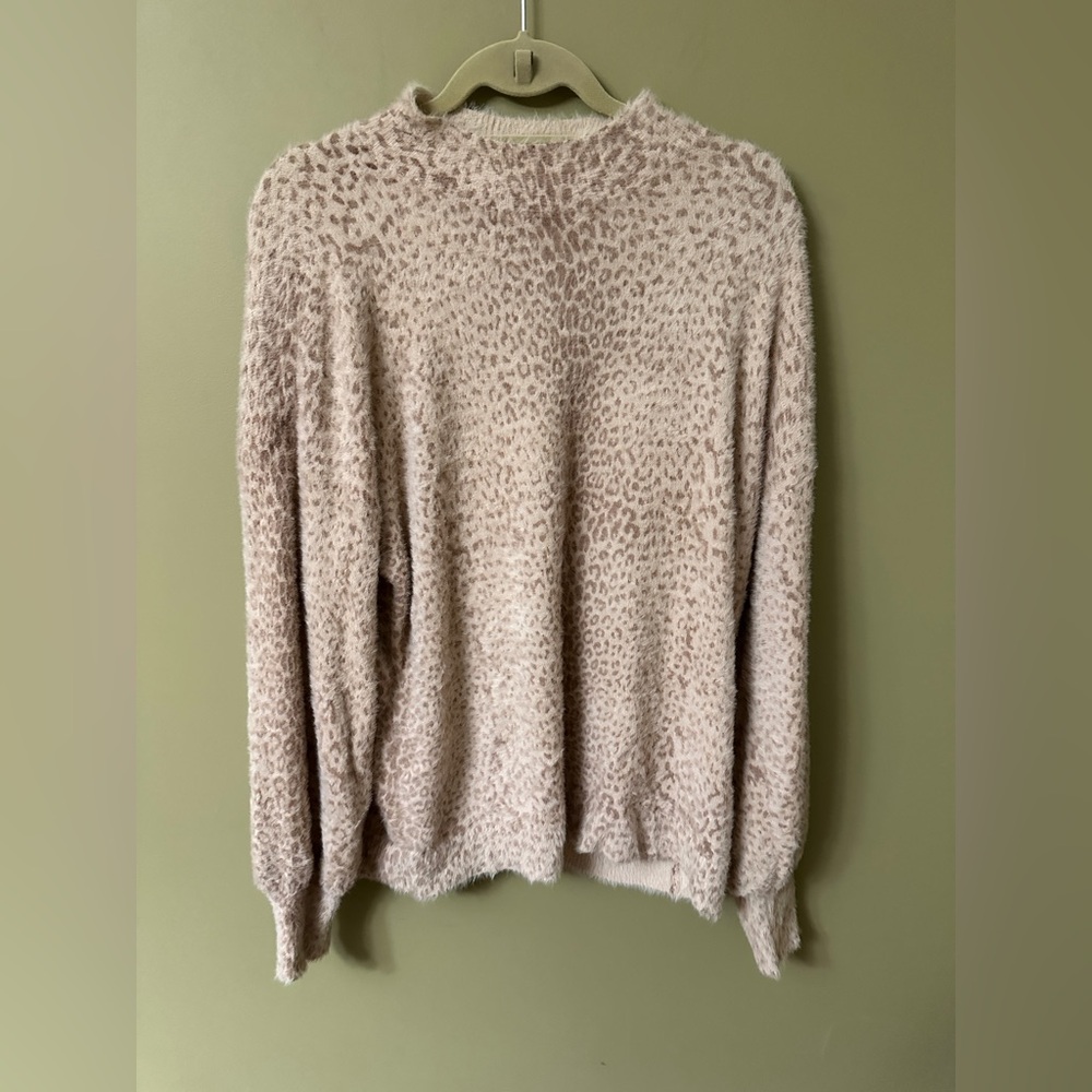 Chico's Blush Pink Fuzzy Cowl Sweater
